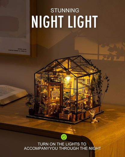 Rolife DIY Miniature Greenhouse Kits for Adults - Cathy's Flower House