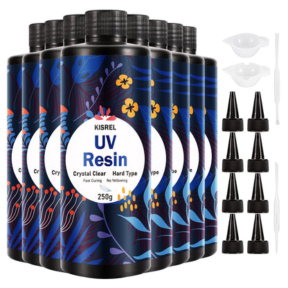 KISREL UV Resin 1000g, Upgraded Hard Crystal Clear UV Epoxy Resin