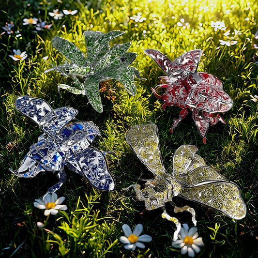 3D Puzzles for Adults, 3D Metal Puzzle Model Kit, Insect Collection with 4 Designs, Advanced Difficulty, DIY Assembly Required, colorfor