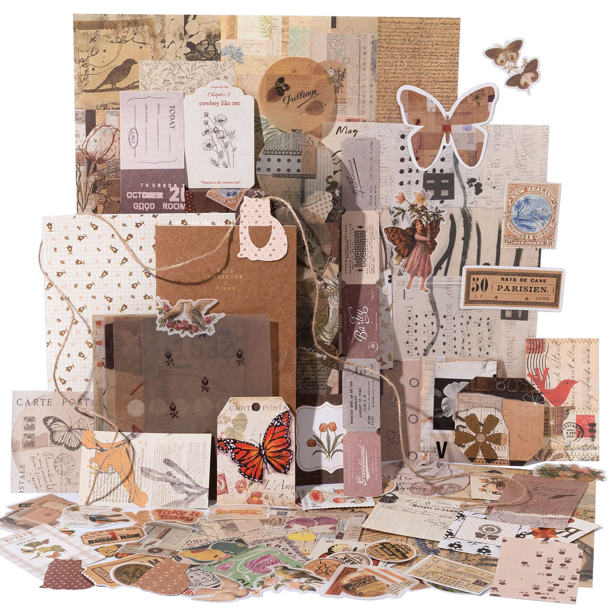 YagCu Scrapbook Kit for Beginners, Aesthetic Junk Journal Supplies, Scrapbooking and Journaling Materials, Bullet Journals Stationery, Planner DIY Arts Craft Paper, Women Adults