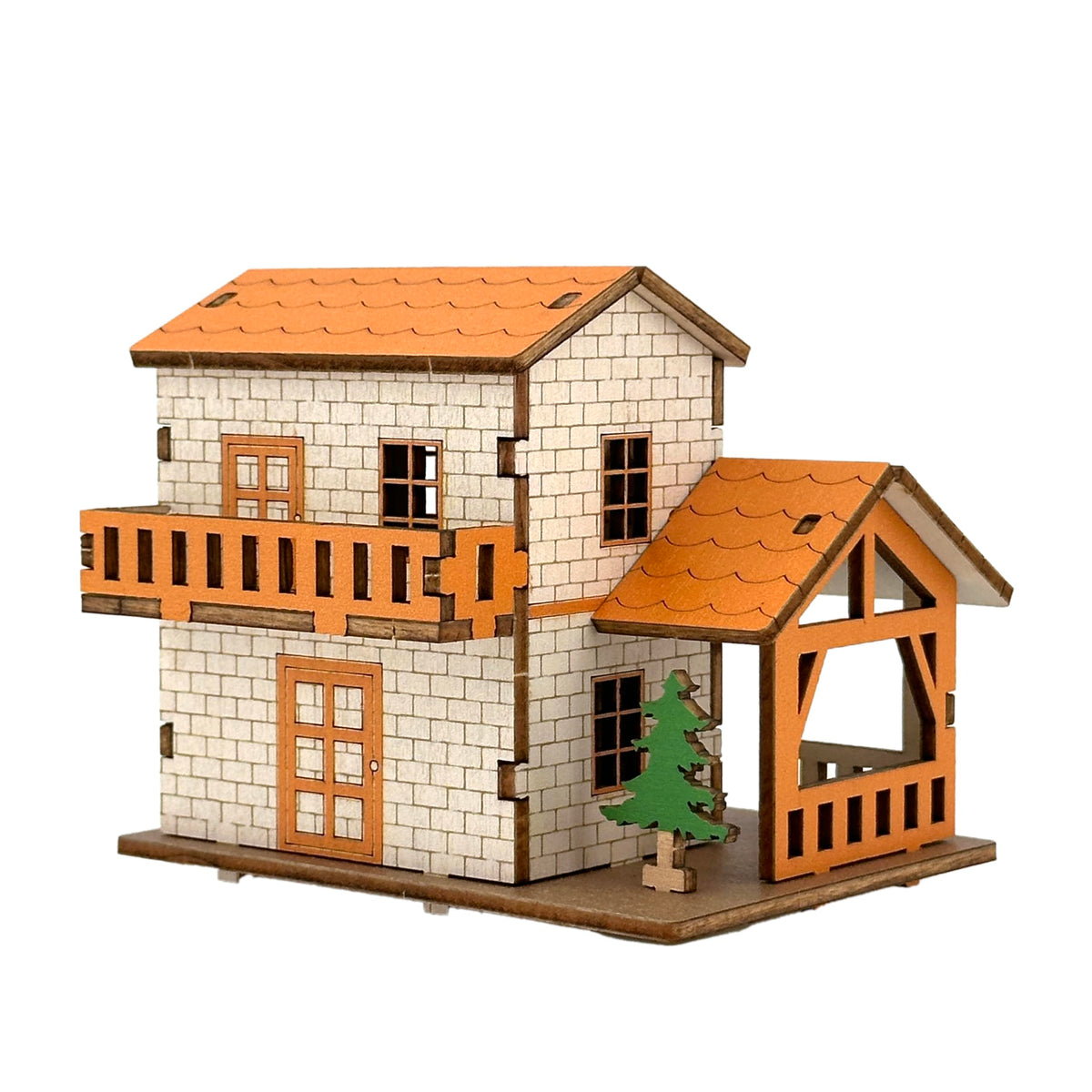 Log Cabin 3D Wooden House Puzzle,DIY Mini Building Model Kit，001