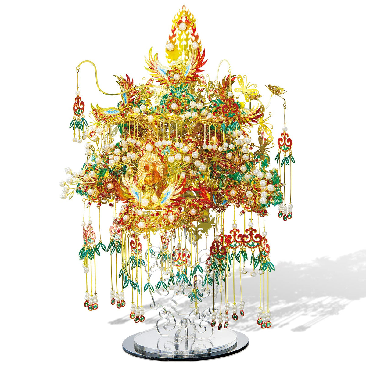 Piececool 3D Metal Asian Puzzles Model Kits- Garuda Coronet Metal Building Kit for Adults, Brain Teaser Puzzle DIY Handcraft Model Kits, Fidget 3D Puzzles Gifts for Teens Man Woman Family- 522 Pcs