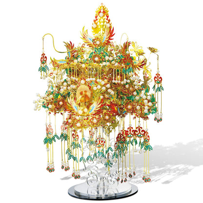 Piececool 3D Metal Asian Puzzles Model Kits- Garuda Coronet Metal Building Kit for Adults, Brain Teaser Puzzle DIY Handcraft Model Kits, Fidget 3D Puzzles Gifts for Teens Man Woman Family- 522 Pcs