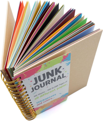 Junk Journal, 8.5x5.5'' Half Letter, 100 Unique Sheets 200 Pages, Journals