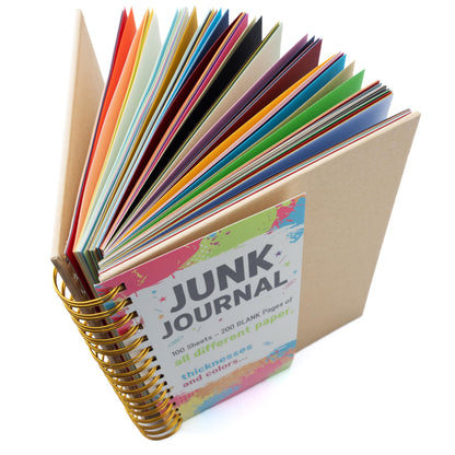 Junk Journal, 8.5x5.5'' Half Letter, 100 Unique Sheets 200 Pages, Journals