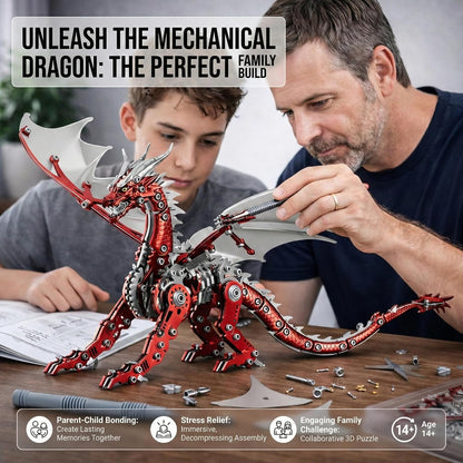 3D Metal Puzzles for Adults, Mechanical Dragon Model Kit