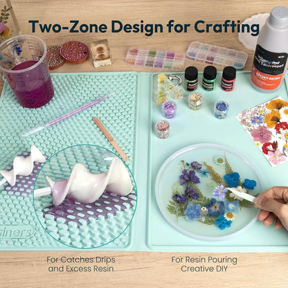 Resiners 2-in-1 Resin Silicone Mat, 16" x 24", Heat Resistant Craft Mat