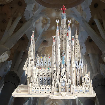 Piececool 3D Metal Puzzles for Adults and Teens, La Sagrada Família Metal Model Kit, Hobby DIY Crafts for Adult Challenge Spanish Cathedral Brain Teaser Architecture Building Kit, 450 Pcs