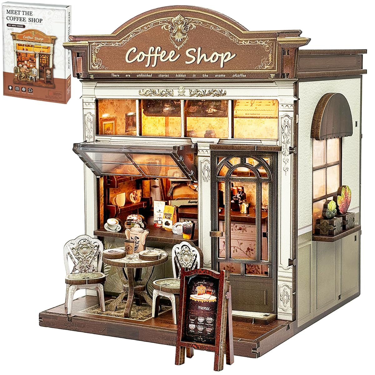 Book Nook Kit, DIY Miniature House Dollhouse Kit for Adults and Teens