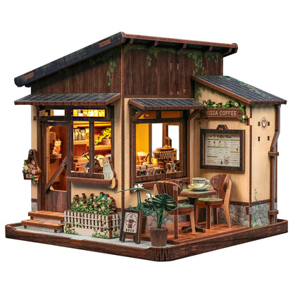 Cutefun Book Nook Kits for Adults, DIY Miniature House Kit Coffee Shop