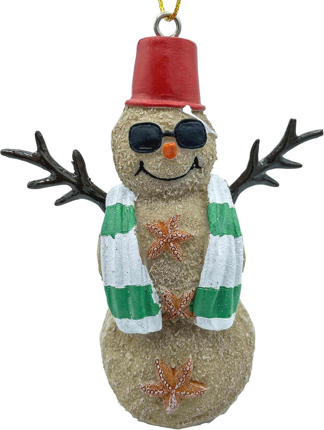 Beach Christmas Sand Snowman Ornament Nautical Tree Decor