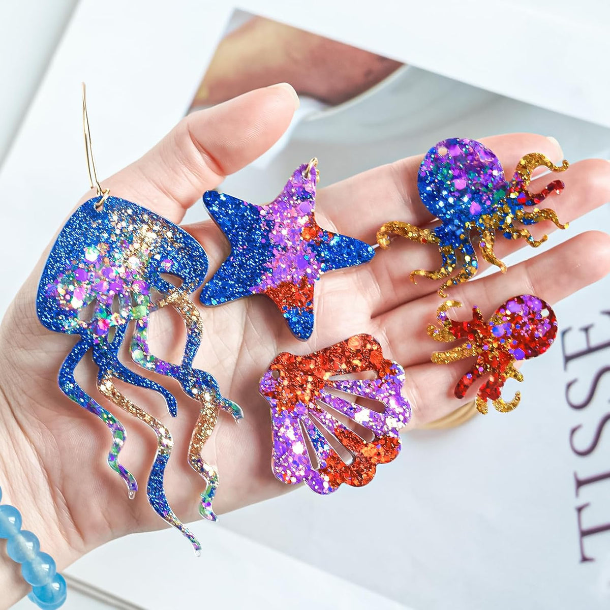 YODOYO Resin Earring Molds 3pcs Ocean Marine Life Jewelry Resin Molds