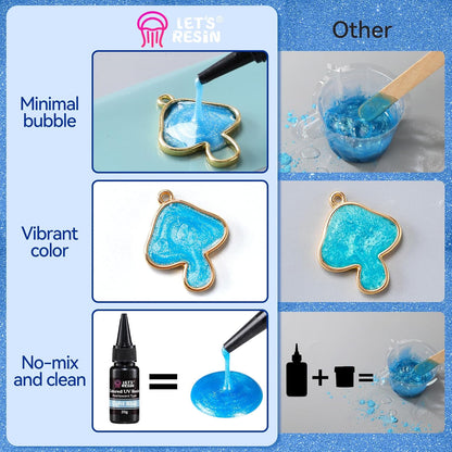 LET'S RESIN Pearlescent UV Resin, 10 Colors UV Resin Craft Kit