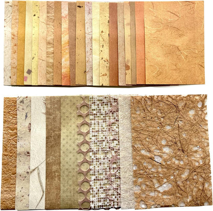 Textured Scrapbook Paper Mesh Fabric - Junk Journal Supplies Assorted Set 51 Sheets Mixed Scrapbooking Materials Boho Cardstock Aesthetic Decoupage Paper for Crafts Planner Collage Embellishments