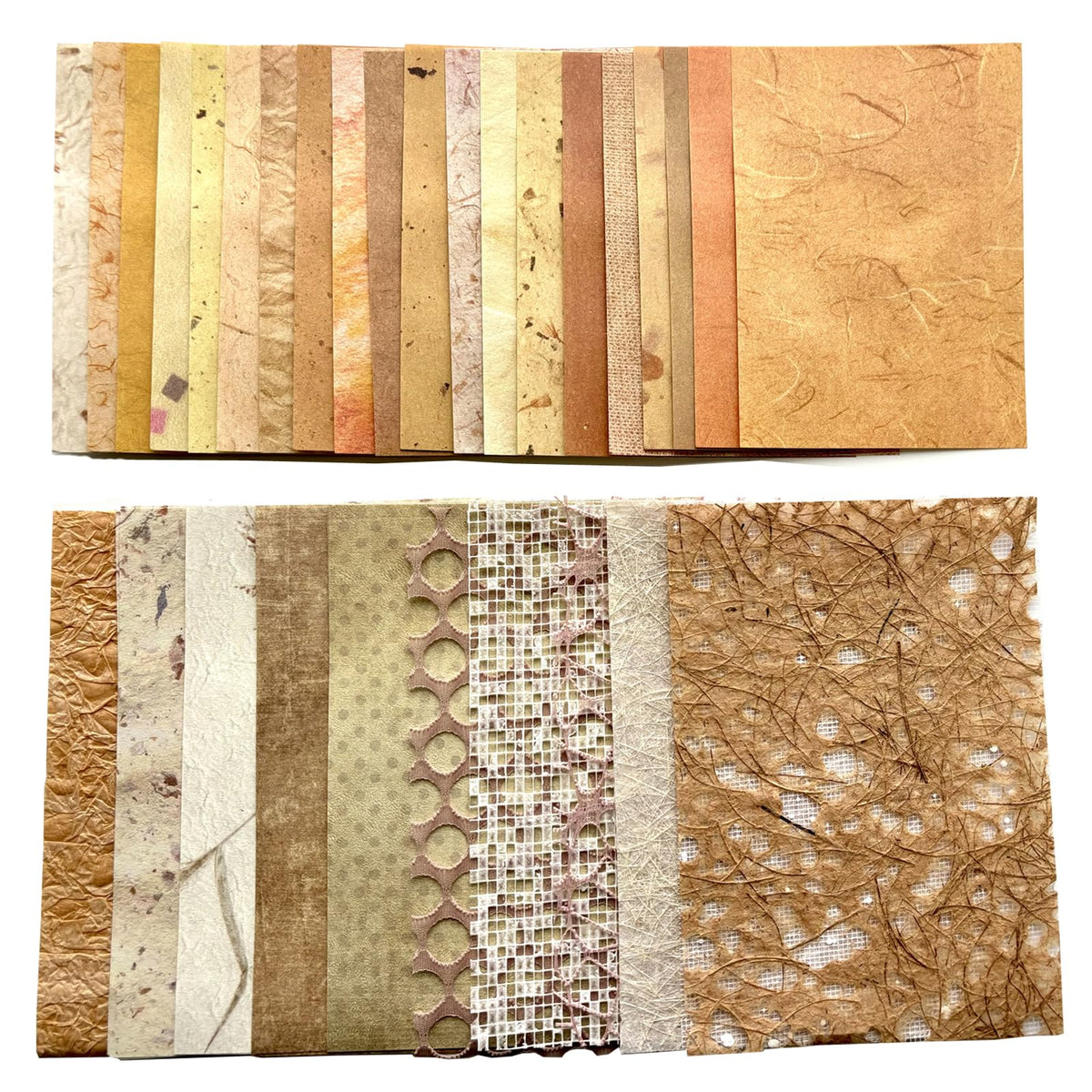 Textured Scrapbook Paper Mesh Fabric - Junk Journal Supplies Assorted Set 51 Sheets Mixed Scrapbooking Materials Boho Cardstock Aesthetic Decoupage Paper for Crafts Planner Collage Embellishments