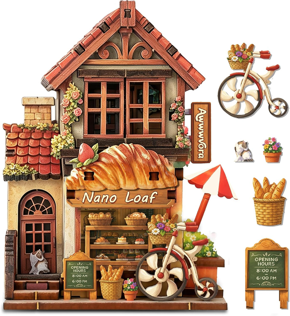 3D Wooden Puzzle Miniature Building Model & Fridge Magnet