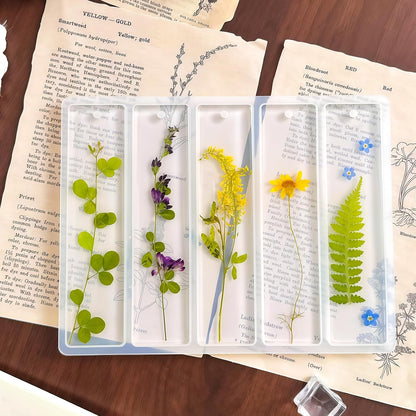 3Pcs Shiny Bookmarks Silicone Molds Set with 20Pcs Tassels