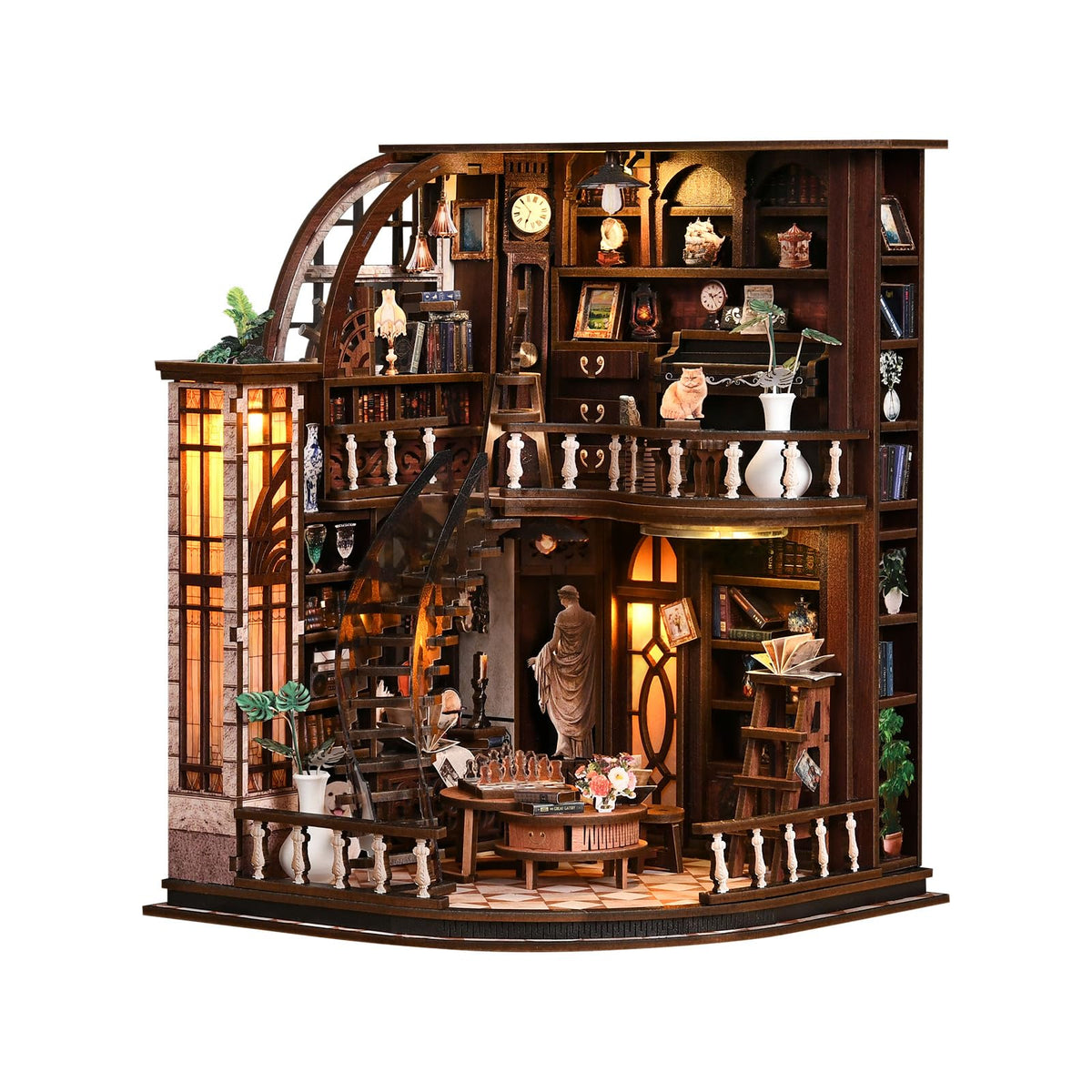 DIY Miniature Dollhouse Kit, 3D Wooden Puzzle Coffee Shop Model, Creative Mini Cafe Building Set with Furniture, Arts and Crafts Gift for Adults & Teens (Country Cafe)