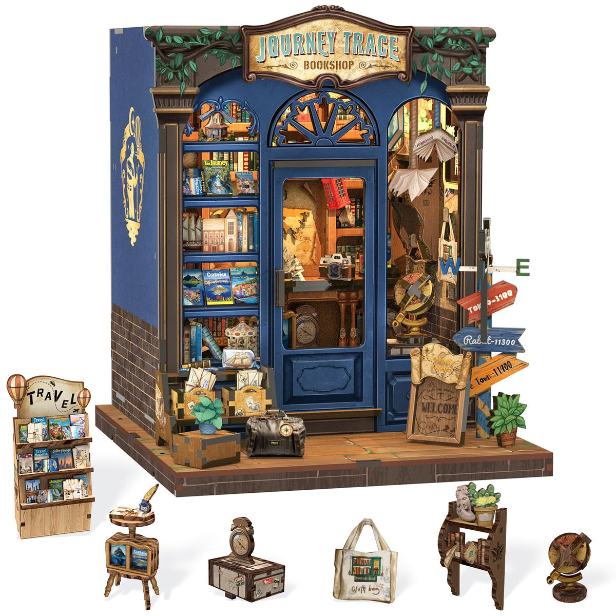Cutefun Book Nook Kits for Adults, DIY Miniature House Kit Coffee Shop