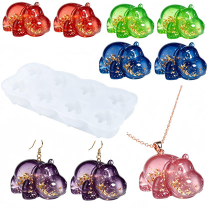 4‑Cavity Mini Ghost Epoxy Casting Mold for DIY Earrings Z0259