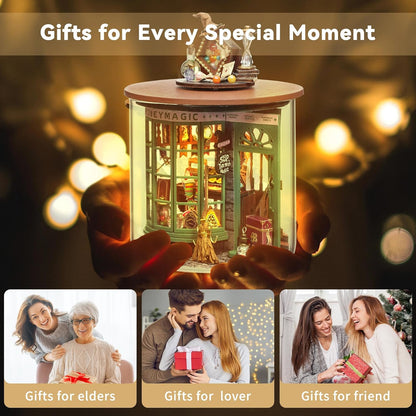 Flever Dollhouse Miniature DIY House Kit Creative Room Dream Bottle Series with Furniture for Romantic Valentine's Gift (Magical Shop)