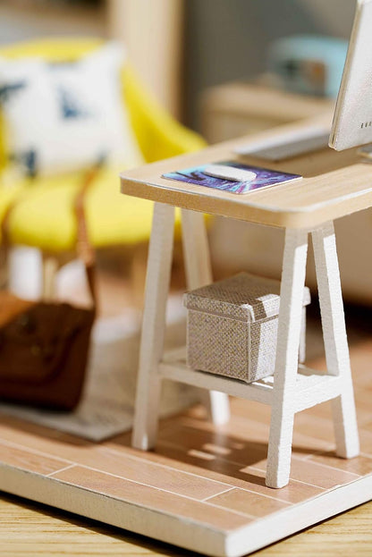 CUTEROOM DIY Doll Room Miniature Furniture Wooden House Kit-Study Room
