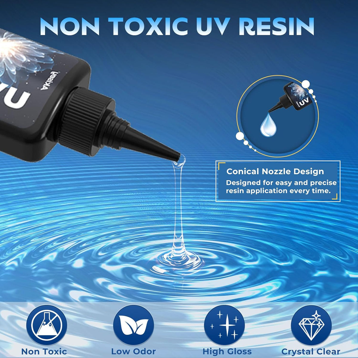 Akisey UV Resin, 200g Crystal Clear UV Epoxy Resin for Jewelry & DIY Craft