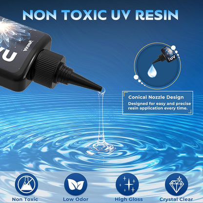 Akisey UV Resin, 200g Crystal Clear UV Epoxy Resin for Jewelry & DIY Craft