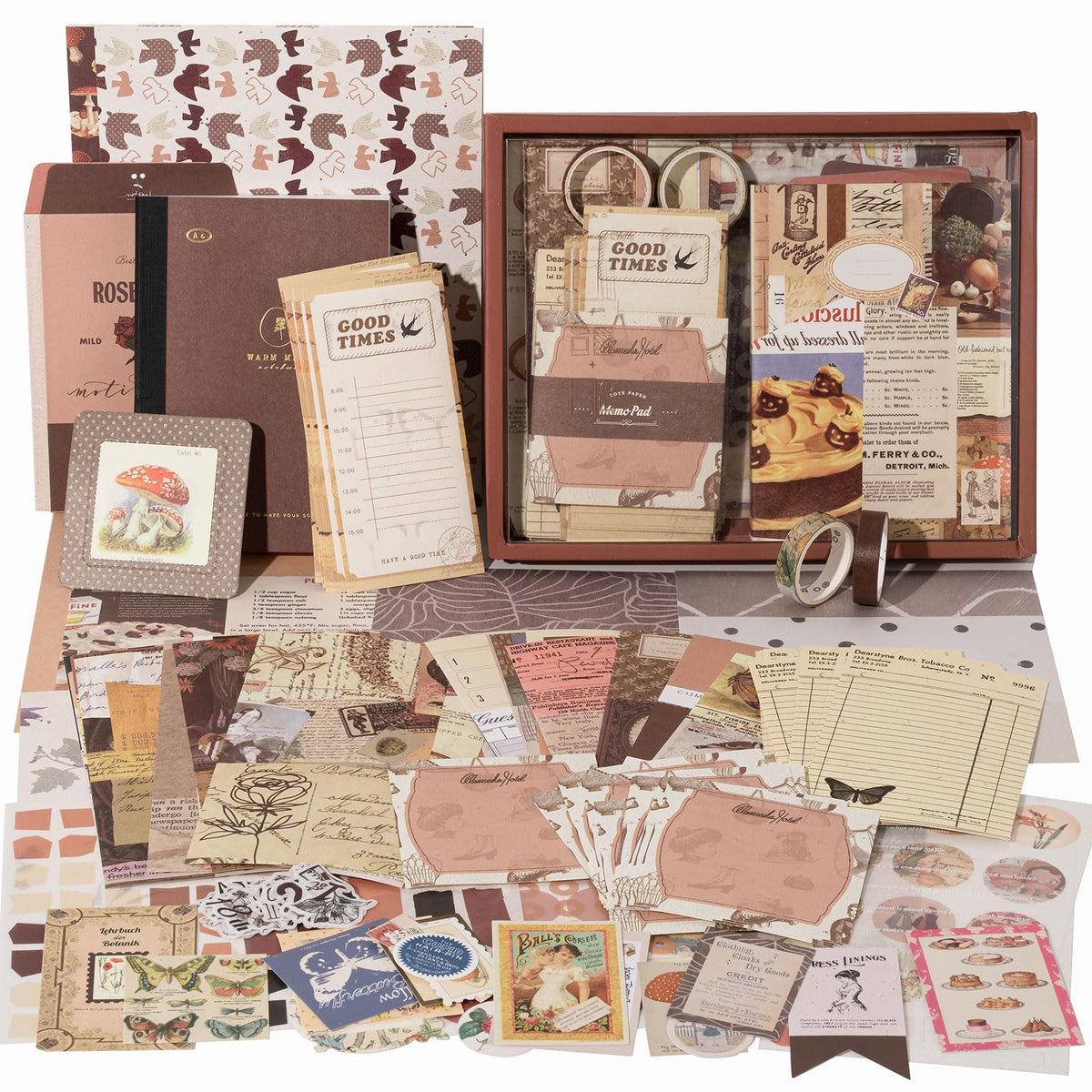 YagCu Scrapbook Kit for Beginners, Aesthetic Junk Journal Supplies, Scrapbooking and Journaling Materials, Bullet Journals Stationery, Planner DIY Arts Craft Paper, Women Adults
