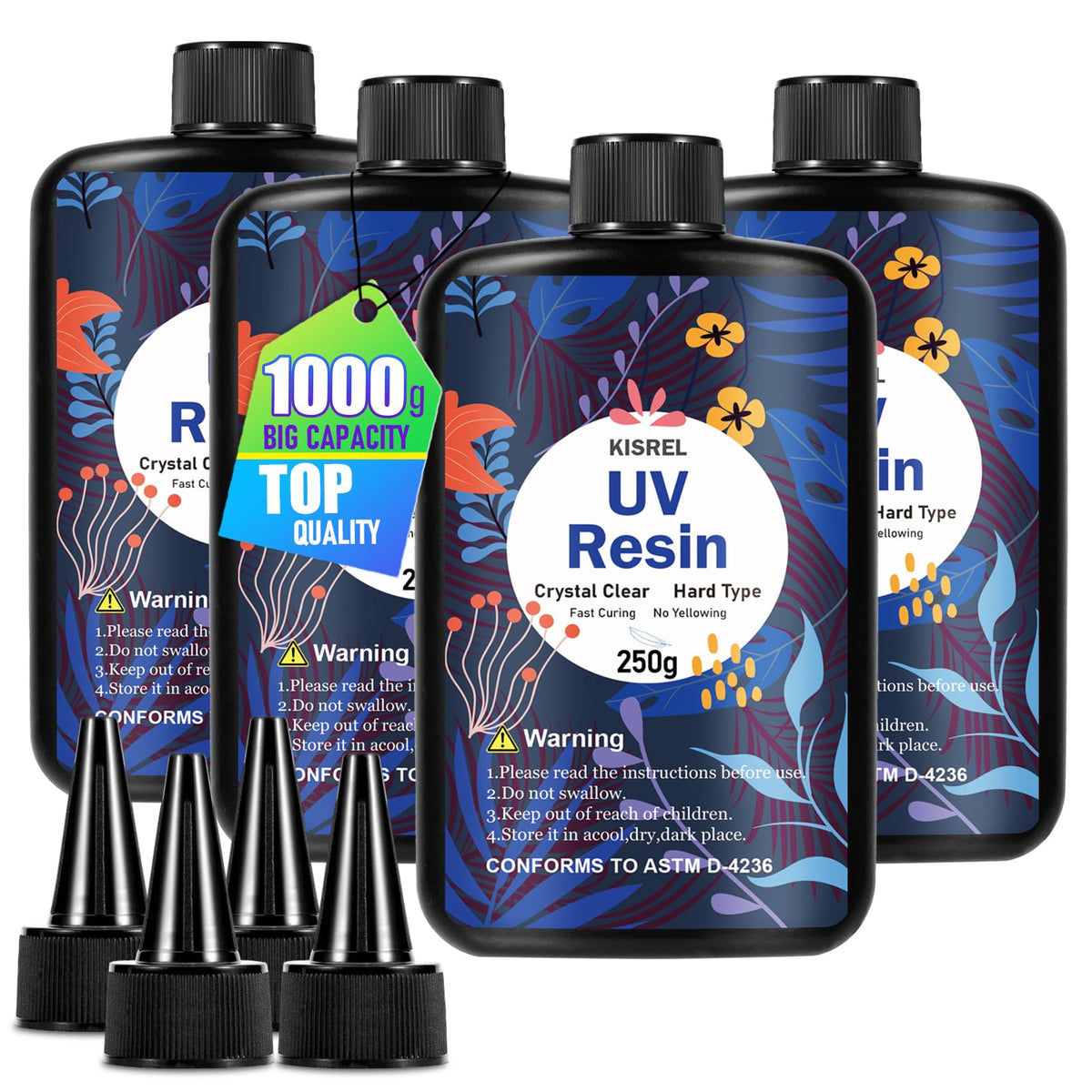 KISREL UV Resin 300g, Hard Type UV Resin Kit for Craft Jewelry Making