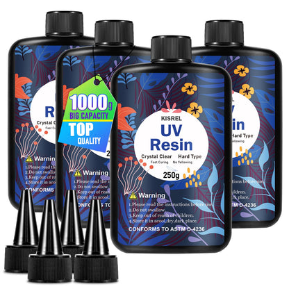 KISREL UV Resin 300g, Hard Type UV Resin Kit for Craft Jewelry Making