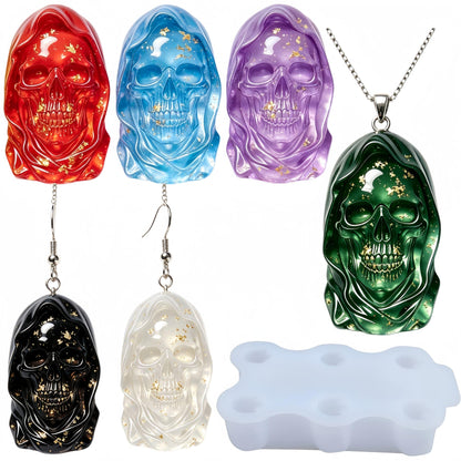 4‑Cavity Mini Ghost Epoxy Casting Mold for DIY Earrings Z0259