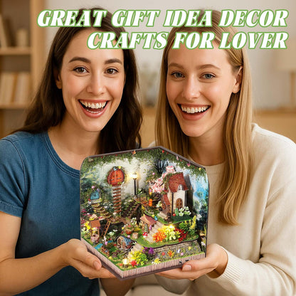 Kisoy DIY Miniature House Kit, Tiny House Kit with Furniture and LED Light for Adults and Teens, DIY Mini House Craft Kit, Decorations/Gifts for Family and Friends（Whispering Woods）