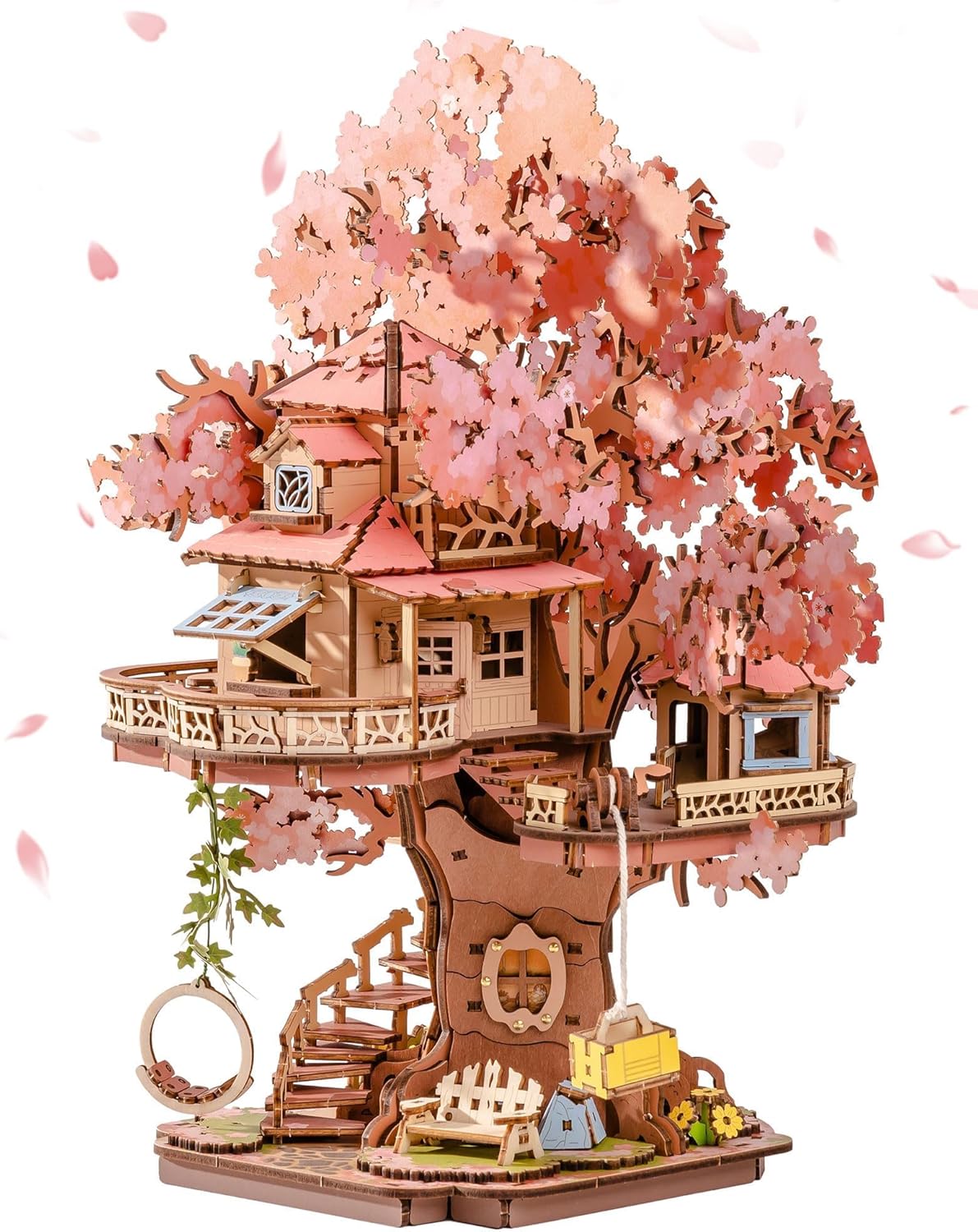 Rolife DIY Miniature House Kits Sakura Tree House 12" 3D Wooden Puzzles