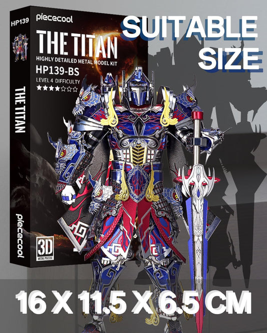 Piececool 3D Metal Puzzles Mecha Model Kits-The Titan Figure Model Building Blocks Kits for Adults, DIY Brain Teaser 3D Puzzle for Men Teen Students Hobbies Fidget Gifts -157 Pcs