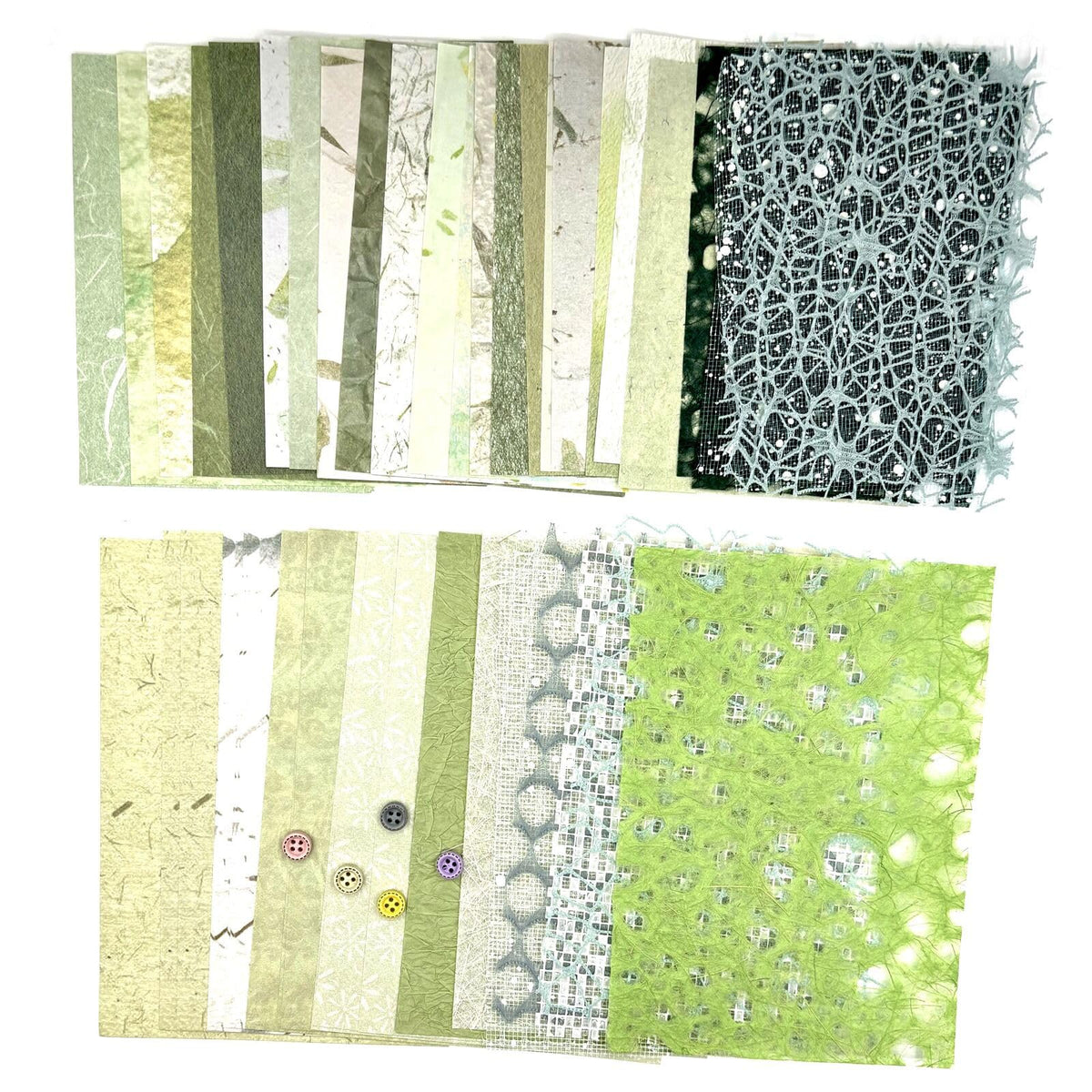 Textured Scrapbook Paper Mesh Fabric - Junk Journal Supplies Assorted Set 51 Sheets Mixed Scrapbooking Materials Boho Cardstock Aesthetic Decoupage Paper for Crafts Planner Collage Embellishments