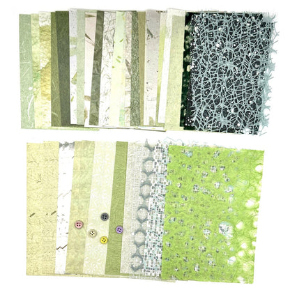 Textured Scrapbook Paper Mesh Fabric - Junk Journal Supplies Assorted Set 51 Sheets Mixed Scrapbooking Materials Boho Cardstock Aesthetic Decoupage Paper for Crafts Planner Collage Embellishments