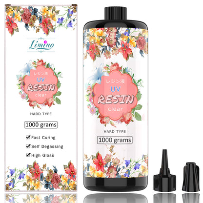 UV Resin - 4.4lbs/2000g Crystal Clear Improved Ultraviolet Curing Epoxy Resin for DIY Jewelry Making, Casting, Coating - Hard UV Glue UV Cure Activated Resin for DIY Resin Mold, Craft Decoration