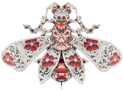 Piececool Metal 3D Puzzles for Adults, Cicada 3D Model Building Kits Insect Themed Animal Fashion Brooch Assembling DIY Crafts Creative Gifts