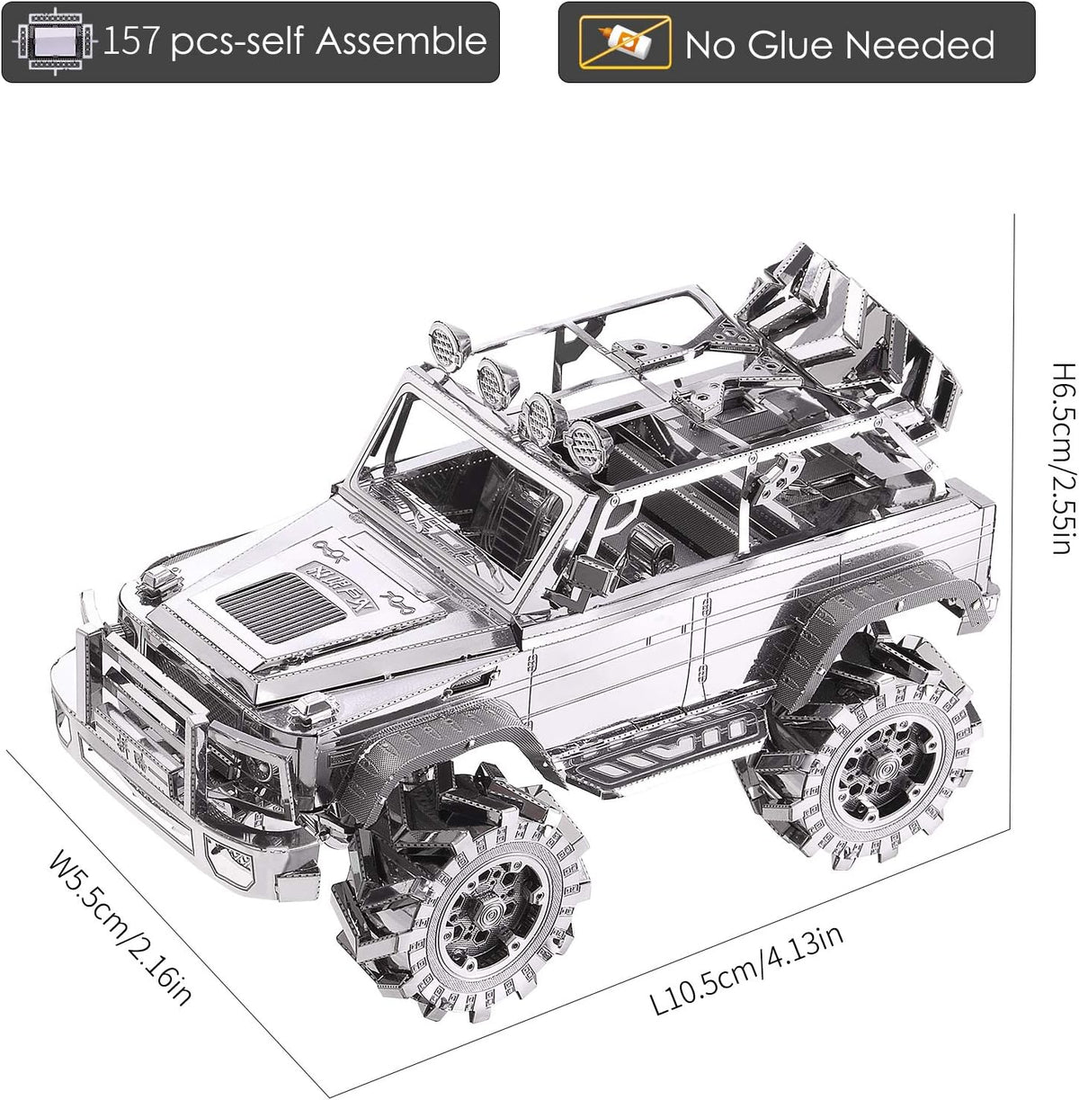 Piececool 3D Metal Puzzle for Adult SUV Car Model Kits, Vehicle Car Models Building Kit, Brain Teaser 3D Puzzle DIY Craft Kits, Birthday, 157 Pcs