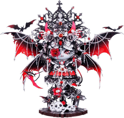 MU 3D Metal Puzzles for Adults Magnetic Interchangeable Cat Head Puzzle Vampire Dark Queen Kitty with 2 Base, Spooky Puzzle Metal Models Kits Building, DIY Sets Cat Lover Owner Gifts Collectibles
