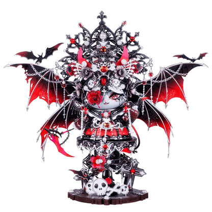 MU 3D Metal Puzzles for Adults Magnetic Interchangeable Cat Head Puzzle Vampire Dark Queen Kitty with 2 Base, Spooky Puzzle Metal Models Kits Building, DIY Sets Cat Lover Owner Gifts Collectibles