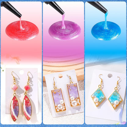 LET'S RESIN Pearlescent UV Resin, 10 Colors UV Resin Craft Kit