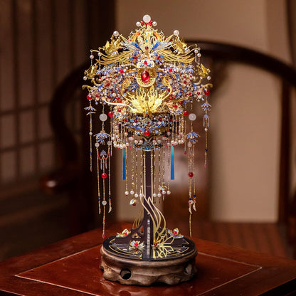 MU Phoenix Crown 3D Metal Puzzles, Chinese Ancient Gemmy Coronet Model Kits Building for Adult, Birthday Wedding Gift Home Decoration