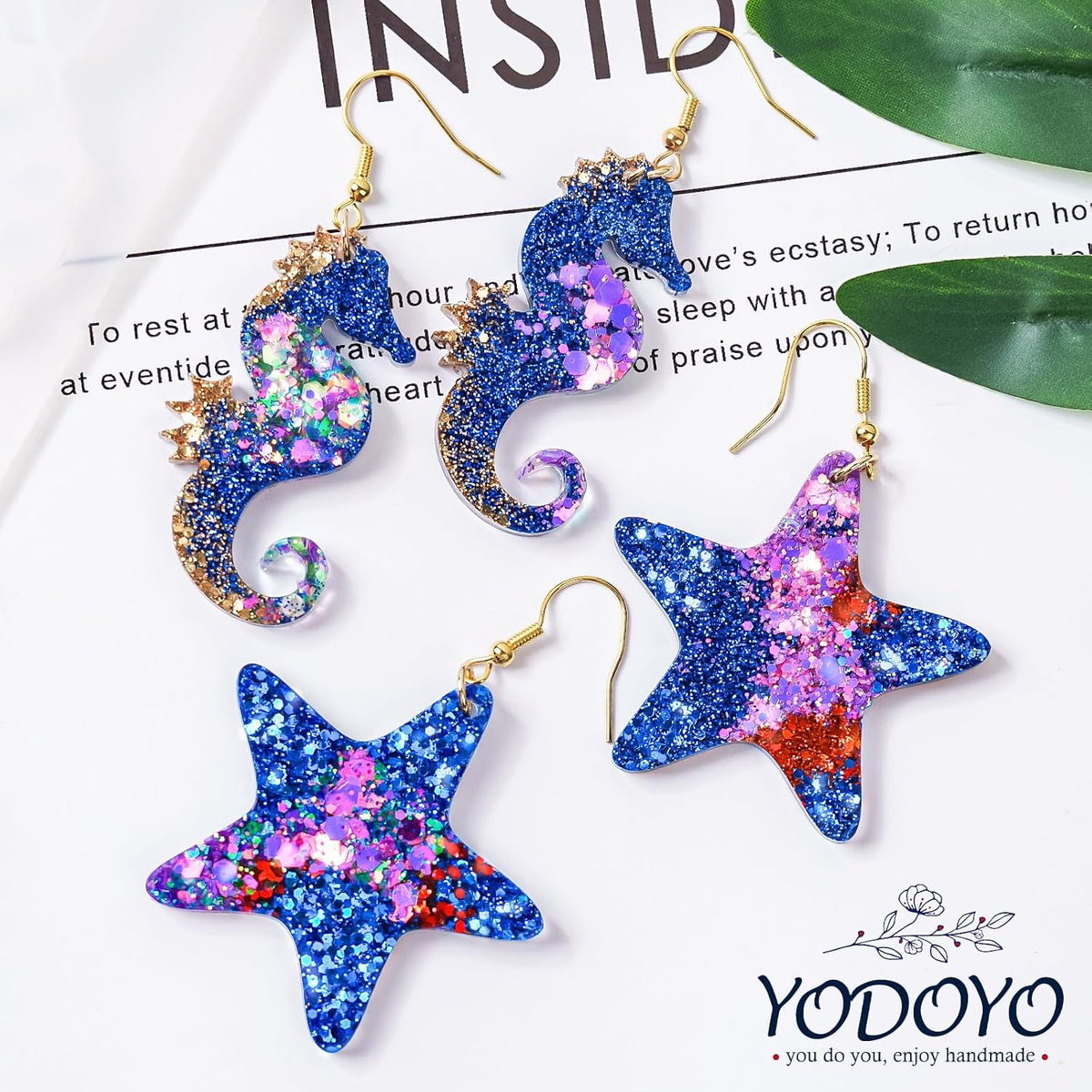 YODOYO Resin Earring Molds 3pcs Ocean Marine Life Jewelry Resin Molds