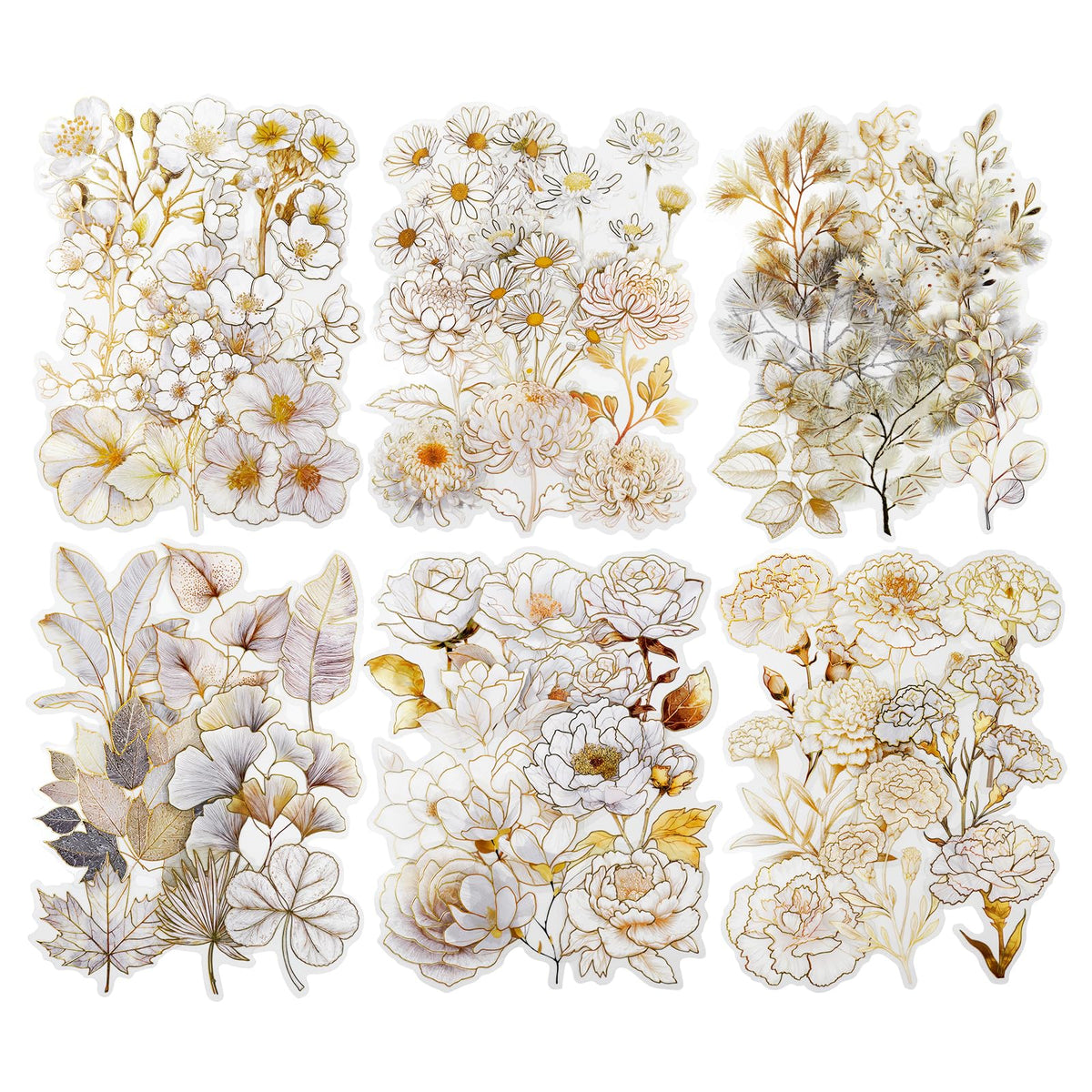 120 Pcs Floral Garden Stickers for Scrapbooking and Journaling