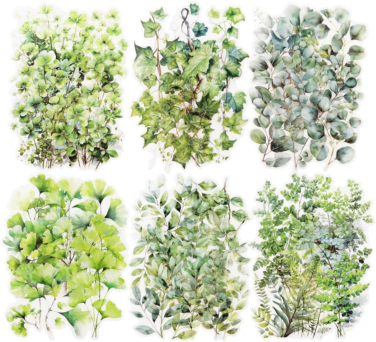 120 Pcs Botanical Leaf Stickers for Scrapbooking and Journaling