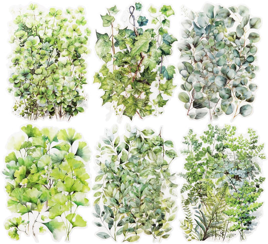 120 Pcs Botanical Leaf Stickers for Scrapbooking and Journaling