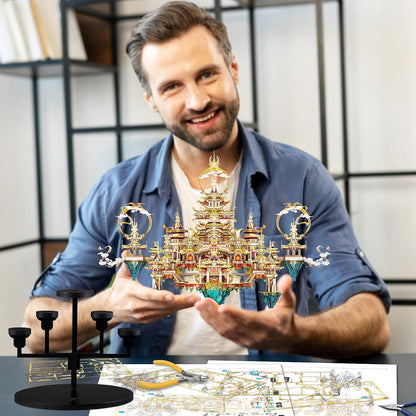 Piececool 3D Metal Asian Puzzles Model Kits- LINGXIAO Palace Metal Building Kits for Adults, Brain Teaser Puzzle DIY Handcraft Best Gifts for Man Woman Family