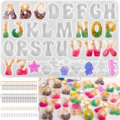 Actvty Mini Alphabet Resin Molds - 3Pcs Letter Molds for Epoxy Casting Small Number Alphabet Silicone Mold for DIY Earring Necklace Pendant Jewelry Resin Crafts Decor